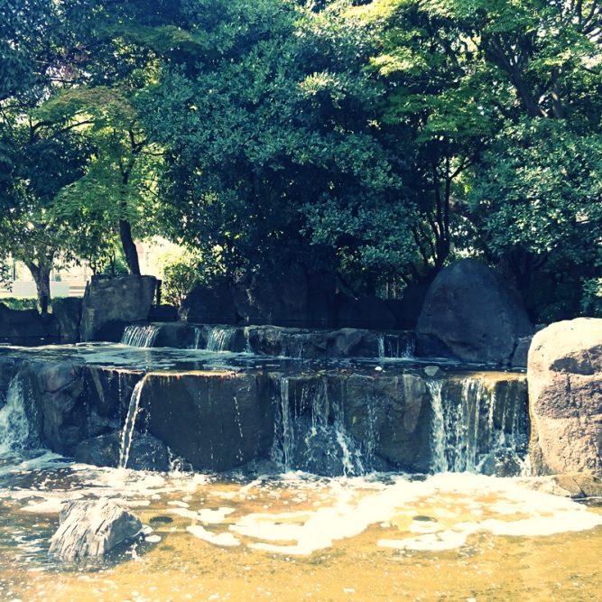 豊津公園の小さな滝